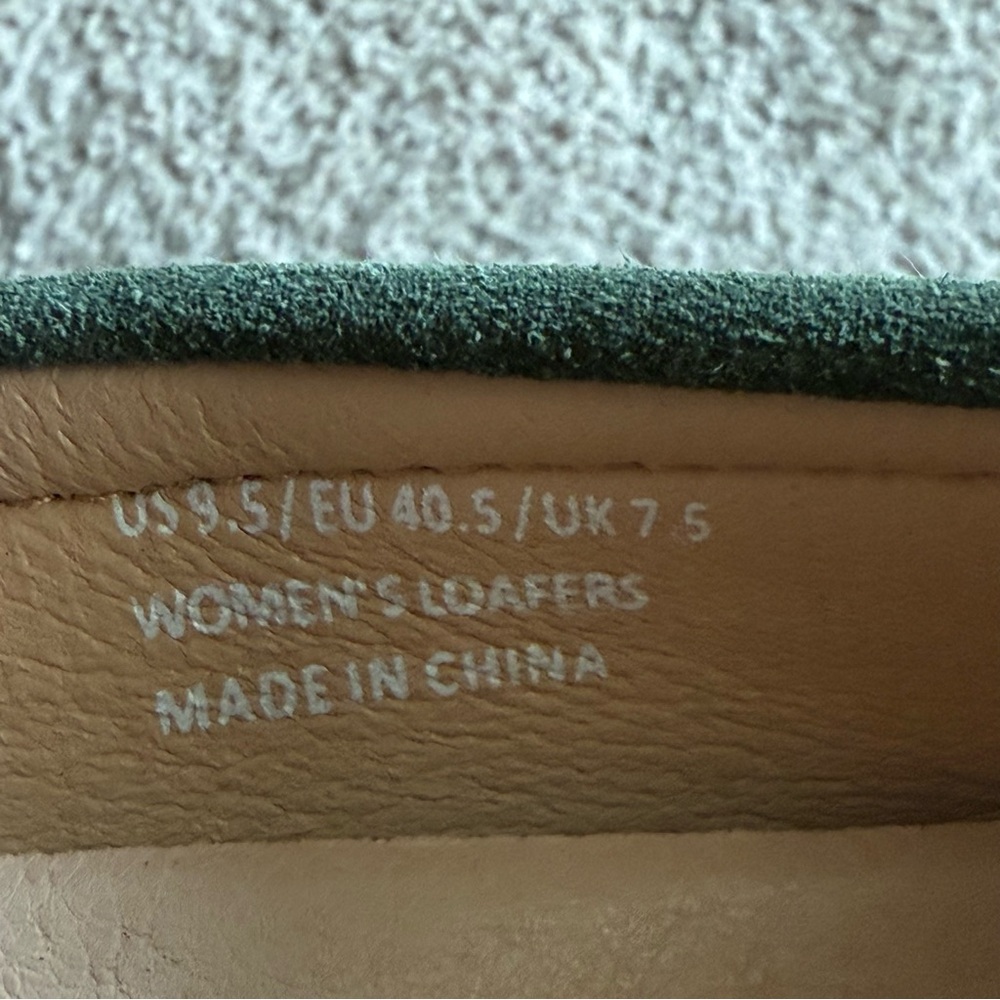 Size 9.5 Women's Green Suede Loafers - Picture 6 of 7